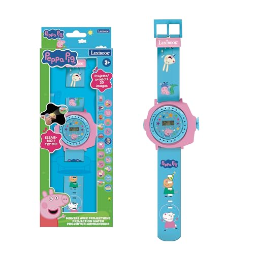 Lexibook, Peppa Wutz , Verstellbare Armbanduhr mit Projektionen, Projektion von 20 Peppa Wutz-Bildern, Digitaler Bildschirm, für Kinder, DMW050PP von Lexibook