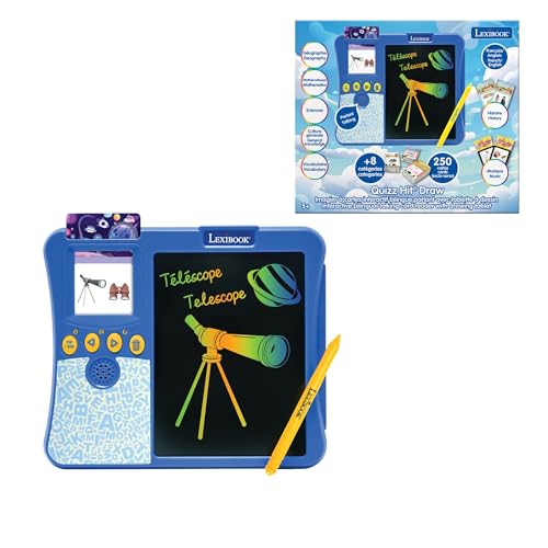 Lexibook, QuizzHit Draw, Interaktives sprechendes zweisprachiges Bild, Französisch/Englisch, mit Zeichentablett, 250 Vokabelkarten und Quiz, um Länder, Tiere und mehr zu Lernen, JCR20i1, Blau Lexibook, QuizzHit Draw, Interaktives sprechendes zweisprachiges Bild, Französisch/Englisch, mit Zeichentablett, 250 Vokabelkarten und Quiz, um Länder, Tiere und mehr zu Lernen, JCR20i1, Blau von Lexibook
