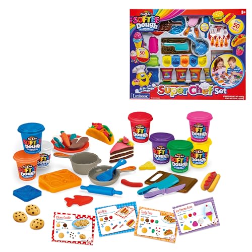 Lexibook, Set mit weichem und formbarem Modellierknete Super Chef, CRDOUGH16 Lexibook, Set mit weichem und formbarem Modellierknete Super Chef, CRDOUGH16 von Lexibook