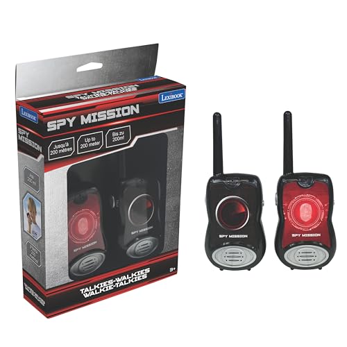 Lexibook, Spionage-Mission, Talkies-Walkies 200m, Kommunikationsspiel für Kinder, 2 Kommunikationskanäle, Gürtelclip, Schwarz/Rot, TW12SPY Lexibook, Spionage-Mission, Talkies-Walkies 200m, Kommunikationsspiel für Kinder, 2 Kommunikationskanäle, Gürtelclip, Schwarz/Rot, TW12SPY von Lexibook
