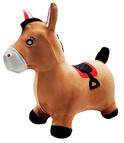 Lexibook BGP050 Horse,Unicorn Aufblasbares Hüpf-Pony, Inbegriffenen manuellen Pumpe, Sicherer und widerstandsfähiger Kunststoff, Braun, 57x47 Centimeters von Lexibook