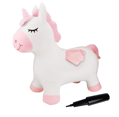 Lexibook Aufblasbares Hüpf-Einhorn, Inbegriffenen manuellen Pumpe, Sicherer und widerstandsfähiger Kunststoff -Abnehmbarer und waschbarer Bezug- Rosa, BGP050UNI von Lexibook
