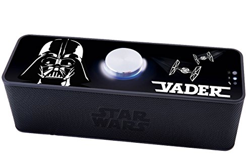 Star Wars Tragbarer Wireless Bluetooth Lautsprecher BT500SW mit Darth Vader Design - Schwarz von Lexibook