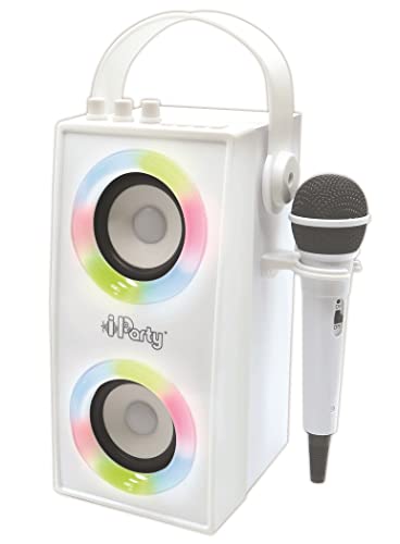 Lexibook iParty - Tragbarer Bluetooth-Lichtlautsprecher mit Mikrofon, Stereoanlage, Lichteffekten, Karaoke, Kabelloser, USB, SD-Karte, Akku, weiß, BTP180Z Lexibook iParty - Tragbarer Bluetooth-Lichtlautsprecher mit Mikrofon, Stereoanlage, Lichteffekten, Karaoke, Kabelloser, USB, SD-Karte, Akku, weiß, BTP180Z von Lexibook