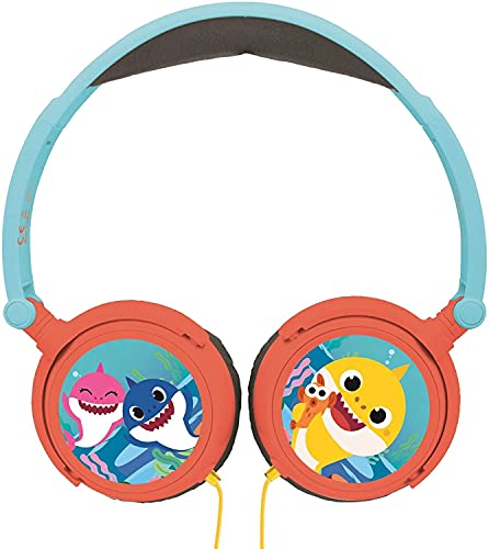 Lexibook - Baby Shark Nickelodeon - Kinder-Stereo-Audio-Kopfhörer, begrenzte Lautstärke, faltbar und verstellbar, blau/orange, HP015BS von Lexibook