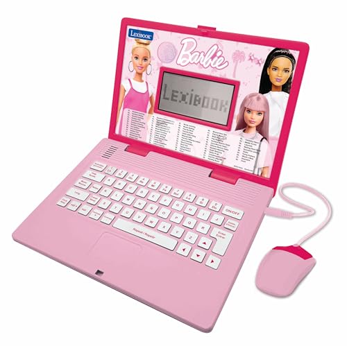 Lexibook Barbie, Pädagogisches und zweisprachiges Notebook in Englisch/Spanisch, Spielzeug für Kinder mit 124 Lernaktivitäten, Spiele und Musik, Rosa, JC598BBi2 von Lexibook