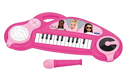 Lexibook Barbie Elektronisches Klavier für Kinder mit Lichteffekten, Mikrofon, Schlagzeug, integriertem Lautsprecher, Demo-Melodien, DJ-Player, rosa, K704BB von Lexibook