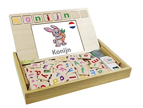 LEXIBOOK EDU100i10 Bio Toys Zweisprachige Französisch Niederländisch 50 Wörter Alphabet Karten Einheitsgröße von Lexibook