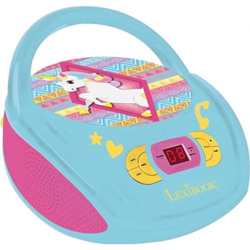Lexibook Boombox CD-Player Einhorn Unicorn, AUX-Eingangsbuchse, USB-port, AC-Betrieb oder Batterie, Blau/Pink, RCD108UNI_10 Lexibook Boombox CD-Player Einhorn Unicorn, AUX-Eingangsbuchse, USB-port, AC-Betrieb oder Batterie, Blau/Pink, RCD108UNI_10 von Lexibook