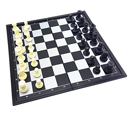 Lexibook Chessman® Classic, Magnetische Und Faltbare Schachbrett, 32 Stück, Familienbrettspiel, Schwarz/Silber, CGM320 von Lexibook