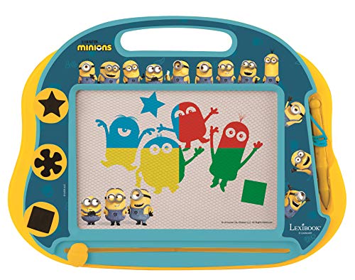 Lexibook CRDES550 Despicable Me/Minions Magische magnetische Zeichentafel, Magnettafel für Kinder, künstlerisches kreatives Spielzeug für Mädchen und Jungen, Stift und Magnete, Gelb/Blau, Medium von Lexibook