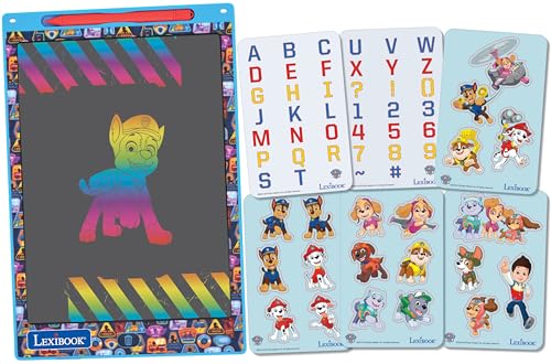 Lexibook CRT10PA sperren, Paw Patrol Magic Slate, Kunst-und Bastelspielzeug für Mädchen und Jungen, A4-Format mit mehrfarbigen Zeichnungen, Blau/Rot von Lexibook
