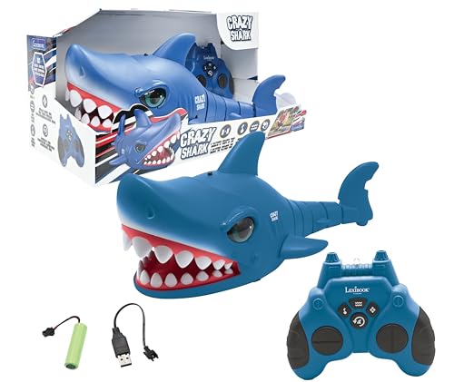 Lexibook - Crazy Shark - Telegeleide Haai, tot 5 km/u, automatische jacht- en dansmodi, programmeerbaar, muzikale effecten, blauw, SHARK01 Lexibook - Crazy Shark - Telegeleide Haai, tot 5 km/u, automatische jacht- en dansmodi, programmeerbaar, muzikale effecten, blauw, SHARK01 von Lexibook