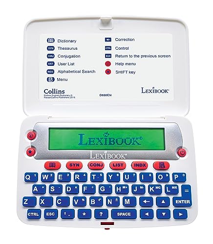 Lexibook D850EN Collins Englisch, 13th Edition-Elektronisches Wörterbuch, Definitionen, Thesaurus, Konjugation, Phonetische Rechtschreibprüfung, Kreuzworträtsellöser, mit Batterie, Blau/Weiß, 12 x 7,6 Lexibook D850EN Collins Englisch, 13th Edition-Elektronisches Wörterbuch, Definitionen, Thesaurus, Konjugation, Phonetische Rechtschreibprüfung, Kreuzworträtsellöser, mit Batterie, Blau/Weiß, 12 x 7,6 von Lexibook