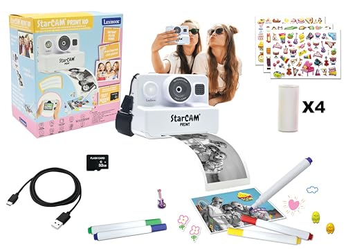 Lexibook, StarCAM Print HD, Kamera mit Sofortdrucker, Foto-, Video-, Selfie-, Musik- und Spielfunktionen, Anpassungsset und 32GB SD-Karte enthalten, Weiß, DJ160 Lexibook, StarCAM Print HD, Kamera mit Sofortdrucker, Foto-, Video-, Selfie-, Musik- und Spielfunktionen, Anpassungsset und 32GB SD-Karte enthalten, Weiß, DJ160 von Lexibook