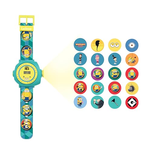 Lexibook, Ich - Einfach Unverbesserlich, Minions, Verstellbare Projektionsuhr mit digitalem Bildschirm, 20 Bilder von Minions, für Kinder, blau/gelb, DMW050DES von Lexibook