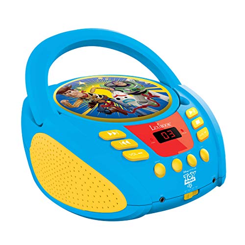 Lexibook Toy Story Disney Buzz & Woddy Boombox CD-Player, Mikrofonanschluss, AUX-Eingangsbuchse, AC-Betrieb oder läuft mit Batterien, Blau, RCD108TS von Lexibook