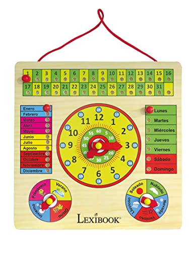 LEXIBOOK EDU365ES Sin personaje Bio Toys, Mein erster Kalender, Holzkalender, Lernaktivitäten von Lexibook