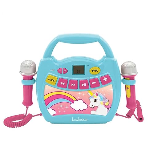 Lexibook Einhorn - Mein erster Karaoke-Musikplayer mit Mikrofonen, kabellos, Aufnahme- und Stimmwechselfunktionen, für Kinder, blau/rosa, MP300UNIZ Lexibook Einhorn - Mein erster Karaoke-Musikplayer mit Mikrofonen, kabellos, Aufnahme- und Stimmwechselfunktionen, für Kinder, blau/rosa, MP300UNIZ von Lexibook
