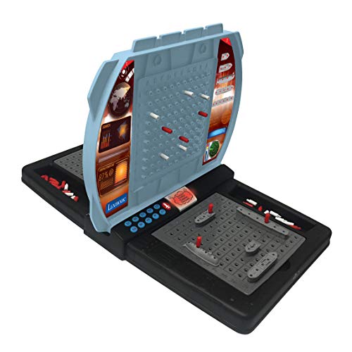 Lexibook - GT2800 Sprechende Seeschlacht (Französisch Italienisch Niederländisch Deutsch), 1 oder 2 Spieler Brettspiel, interaktiv, mit soundeffekten, strategie, batteriebetrieben, grau/schwarz von Lexibook