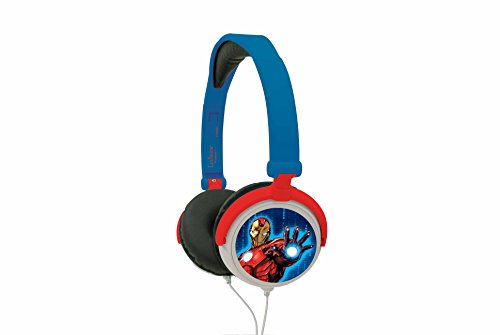 Lexibook - Marvel Avengers - Stereo-Audio-Kopfhörer, begrenzte Klangleistung, faltbar und verstellbar, blau, HP010AV von Lexibook