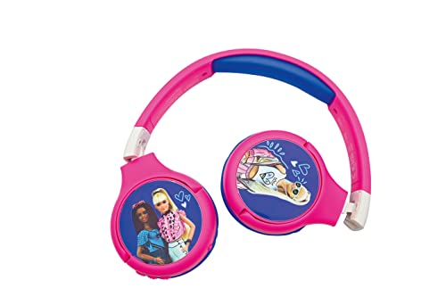 Lexibook - Mattel Barbie -2-in-1-Audio-Headset Bluetooth & Kabelgebunden mit Mikrofon und Steuertaste, Langlebige wiederaufladbare Batterie - HPBT010BB von Lexibook