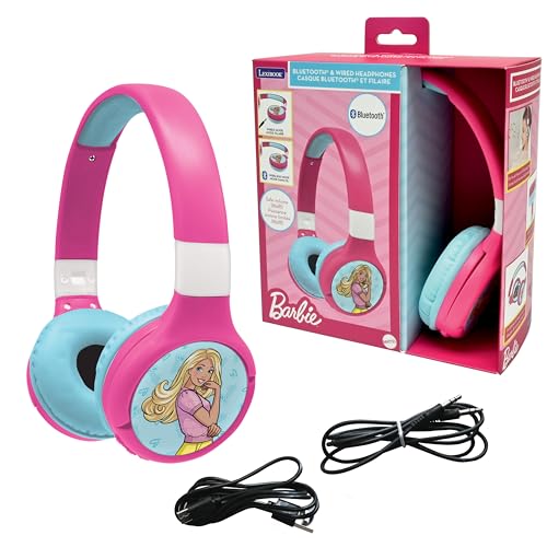 Lexibook - Mattel Barbie -2-in-1-Audio-Headset Bluetooth & Kabelgebunden mit Mikrofon und Steuertaste, Langlebige wiederaufladbare Batterie - HPBT010BB von Lexibook