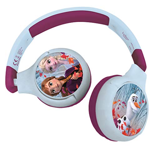 Lexibook Disney Die Eiskönigin-2-in-1-Bluetooth-Kopfhörer für Kinder, Stereo Wireless Wired, Kindersicher für Jungen Mädchen, faltbar, verstellbar, blau/lila, HPBT010FZ, Frozen von Lexibook