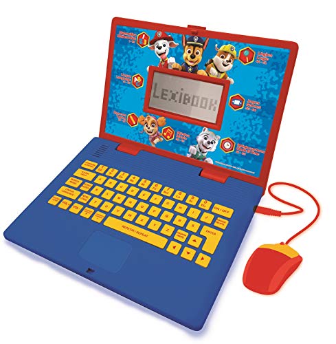 Lexibook JC598PAi4 Paw Patrol-Lern- und zweisprachiger Laptop Portugiesisch/Englisch Spielzeug für Kind Kid (Jungen & Mädchen) 124 Aktivitäten, Lernen Spiele und Musik mit Chase Marshall-Rot/Blau von Lexibook