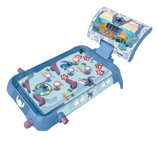 Lexibook JG610D Disney Stitch, Elektronischer Tischflipper, Action-und Reflexspiel für Kinder und Familie, LCD-Bildschirm, Licht-und Soundeffekte, Blau von Lexibook