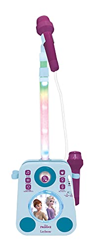 Lexibook K140FZ Disney Frozen Die Eiskönigin ELSA Beleuchteter Lautsprecher mit 2 Mikrofonen, Demo-Songs, MP3-Stecker, blau/violett von Lexibook