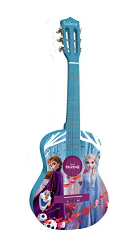 Lexibook Disney Frozen Eiskönigin ELSA Akustikgitarre hölzern, Lernanleitung enthalten, Blau/Lila, K2000FZ, Bleu/Violet von Lexibook