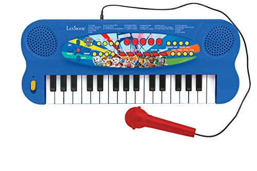 Lexibook K703PA Paw Patrol Elektronisches Keyboard, 32-Tasten-Piano, Mikrofon zum Singen, 22 Demo-Songs, Batteriebetrieb, Blau/Rot von Lexibook