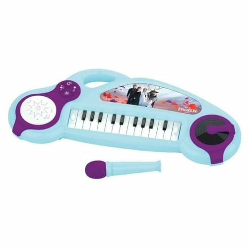 Lexibook K704FZ Frozen Elektronisches Klavier für Kinder mit Lichteffekten, Mikrofon, Schlagzeug, integriertem Lautsprecher, Demo-Melodien, DJ-Player, lila/blau von Lexibook