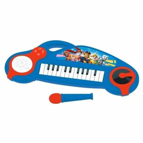 Lexibook K704PA Paw Patrol Elektronisches Klavier für Kinder mit Lichteffekten, Mikrofon, Schlagzeug, integriertem Lautsprecher, Demo-Melodien, DJ-Player, blau/rot von Lexibook