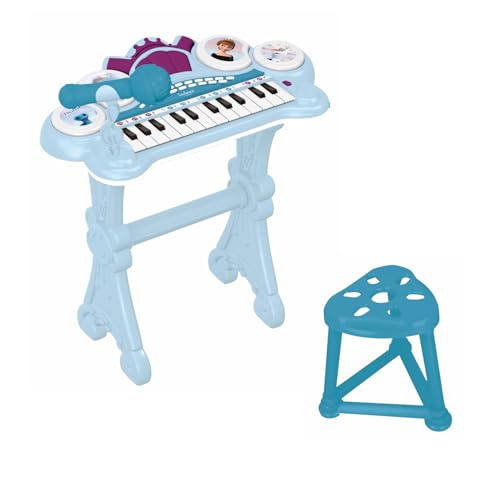 Lexibook K707FZ, Frozen, Elektronisches Keyboard mit Sitz, Mikrofon, MP3-Player, Soundeffekten, Demo-Musikstücken, Blau/Lila von Lexibook