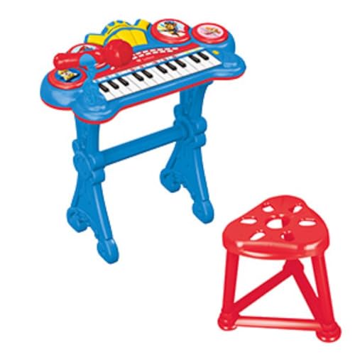 Lexibook, Paw Patrol, Elektronisches Keyboard mit Sitz, Mikrofon, MP3-Player, Soundeffekten, Demo-Musikstücken, blau/rot, K707PA von Lexibook