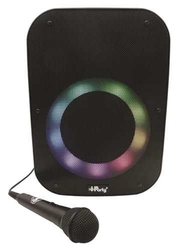 Lexibook, iParty, Bluetooth®-Lautsprecher, mit Lichteffekten, Mikrofon, wiederaufladbare Batterie, Schwarz, K8210 von Lexibook