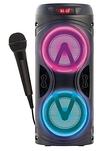 Lexibook K8220 Iparty Audio-Bluetooth, mit Lichteffekten und 1 Mikrofon-buchse, Wiederaufladbare Batterie, Zwart, Schwarz Lexibook K8220 Iparty Audio-Bluetooth, mit Lichteffekten und 1 Mikrofon-buchse, Wiederaufladbare Batterie, Zwart, Schwarz von Lexibook