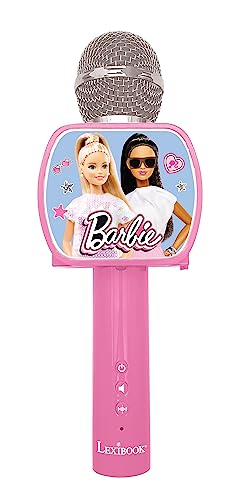 Lexibook MIC240BB Barbie, Bluetooth-Mikrofon mit Sprachwechselfunktion, inkl. Handyhalter, integrierter Lautsprecher, Pink von Lexibook