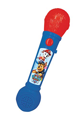 LEXIBOOK - Paw Patrol - Beleuchtetes Mikrofon für Kinder, Musikspiel, integrierter Lautsprecher, Lichteffekte, inkl. Demo-Melodien, blau/rot, MIC80PA von Lexibook