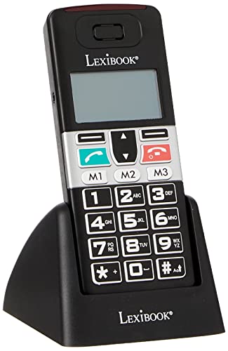 Lexibook MP100 Senioren-Handy mit Ladegerät und Kopfhörer, Schwarz von Lexibook