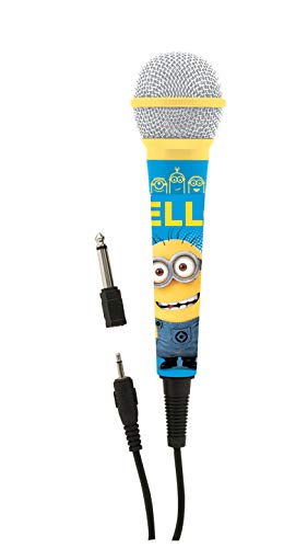 Lexibook Mikrofon Universal Ich Einfach Unverbesserlich Minions, 3, 5 Jack und 6, 3 mm Adapter, Hohe Empfindlichkeit, mit Kindern oder mit Freunden zu Singen, Blau, MIC100DES von Lexibook