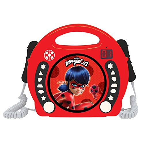 Lexibook, Miraculous Ladybug Cat Noir, CD-Spieler, Programmierfunktion, Kopfhöreranschluss, Für Kinder, Netz- oder Batteriebetrieb, Rot/Schwarz, RCDK100MI von Lexibook