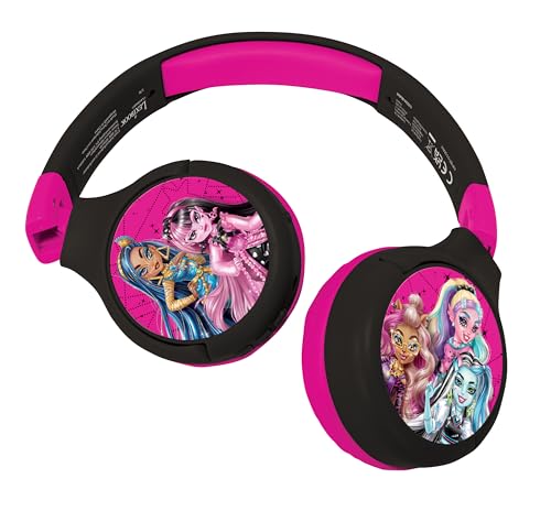 Lexibook, Monster High, 2-in-1 Bluetooth & kabelgebundene Kopfhörer mit Mikrofon und Steuertasten, faltbar und verstellbar, langlebiger Akku, rosa/schwarz, HPBT010MH Lexibook, Monster High, 2-in-1 Bluetooth & kabelgebundene Kopfhörer mit Mikrofon und Steuertasten, faltbar und verstellbar, langlebiger Akku, rosa/schwarz, HPBT010MH von Lexibook