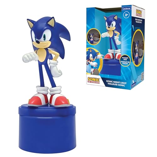 Lexibook, SEGA Sonic The Hedgehog, LED-Taschen-Nachtlicht für das Kinderzimmer, weiches Licht, batteriebetrieben, Blau, NLJ01SN Lexibook, SEGA Sonic The Hedgehog, LED-Taschen-Nachtlicht für das Kinderzimmer, weiches Licht, batteriebetrieben, Blau, NLJ01SN von Lexibook
