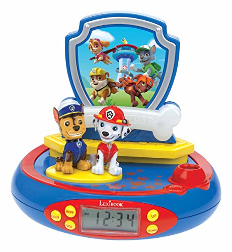 Lexibook - Paw Patrol Chase - Wecker, Projektor, Nachtlicht und Projektion der Uhrzeit an der Decke, Soundeffekte, Junge, Mädchen, batteriebetrieben, Blau/Rot, RP500PA von Lexibook