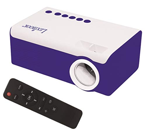 Lexibook PRJ150 Mini HD Videoprojektor, Heimkino, eingebauter Lautsprecher, Fernbedienung inklusive, HDMI/USB/AV/Micro SD-Konnektivität, blau/weiß von Lexibook