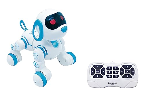 Lexibook Power Puppy Jr - Mein Kleiner Ferngesteuerter Roboterhund zum Trainieren - Roboterhund mit Sounds, Musik, Lichteffekten - bellt und läuft wie EIN echter Hund - PUP01 von Lexibook