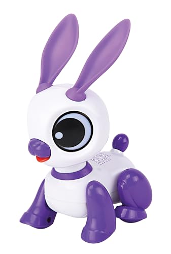 Lexibook Power Rabbit Mini - Mein Kleiner Hase Roboter - Hasenroboter mit Geräuschen, Musik, Lichteffekten, Sprachwiederholung und Geräuschreaktion, Spielzeug für Jungen und Mädchen - ROB02RAB von Lexibook